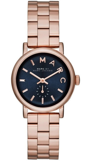 Marc Jacobs Baker Navy Blue Dial Rose Gold Steel Strap Watch for Women - MBM3332 Buy Now By Marc Jacobs