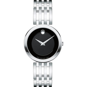Movado Esperanza 28mm Black Dial Silver Steel Strap Watch For Women - 0607051 Buy Now By Movado