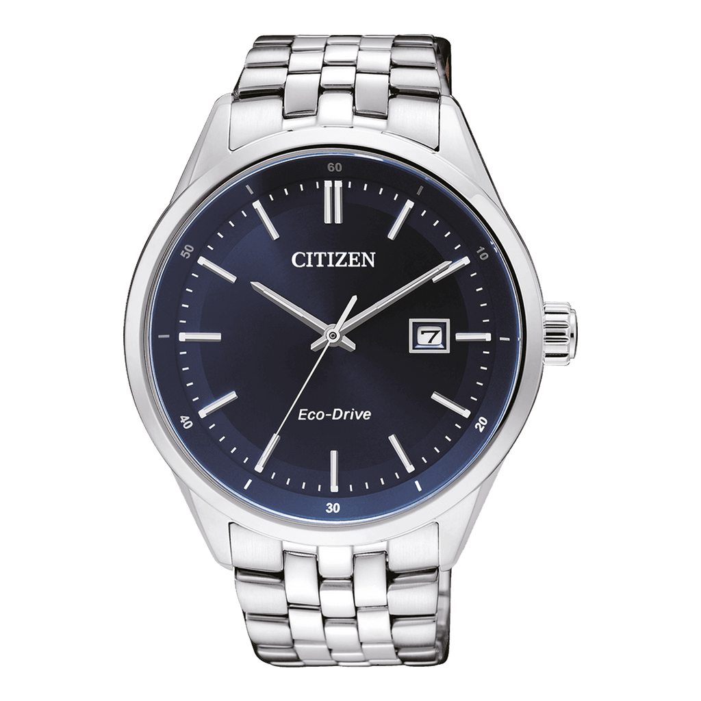 Citizen Eco Drive Blue Dial Silver Steel Strap Watch For Men - BM7250-56L Buy Now By Citizen