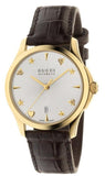 Gucci G Timeless Silver Dial Brown Leather Strap Watch for Men - YA126470 Buy Now By Gucci