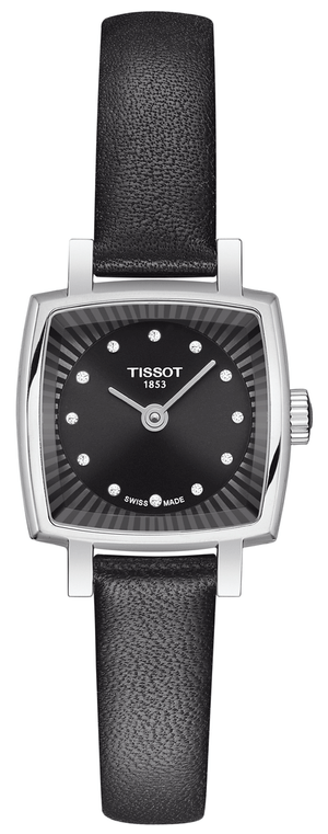 Tissot Lovely Square Quartz Diamonds Black Dial Black Leather Strap Watch For Women - T058.109.16.056.00 Buy Now By Tissot
