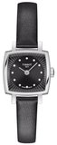 Tissot Lovely Square Quartz Diamonds Black Dial Black Leather Strap Watch For Women - T058.109.16.056.00 Buy Now By Tissot