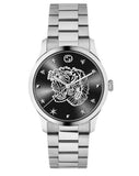 Gucci G Timeless Diamonds Black Dial Silver Steel Strap Watch For Women - YA1264125 Buy Now By Gucci