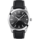 Tissot Gentleman Black Dial Black Leather Strap Watch For Men - T127.410.16.051.00 Buy Now By Tissot