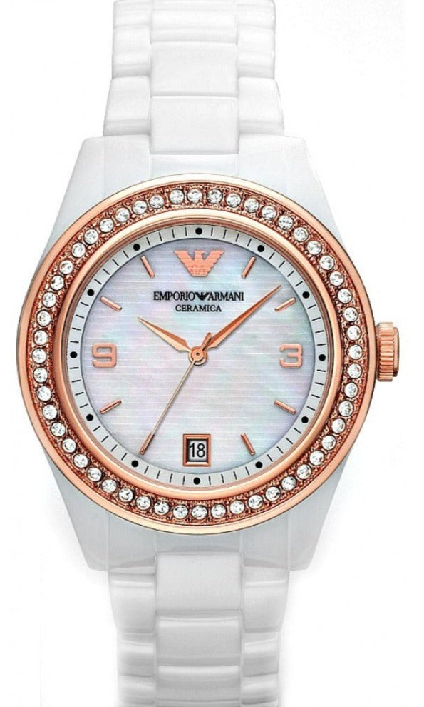 Emporio Armani Ceramica Mother of Pearl Dial White Ceramic Dial Watch For Women - AR1472 Buy Now By Emporio Armani