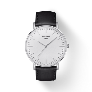 Tissot T Classic Everytime Large White Dial Black Leather Strap Watch For Men - T109.610.16.031.00 Buy Now By Tissot
