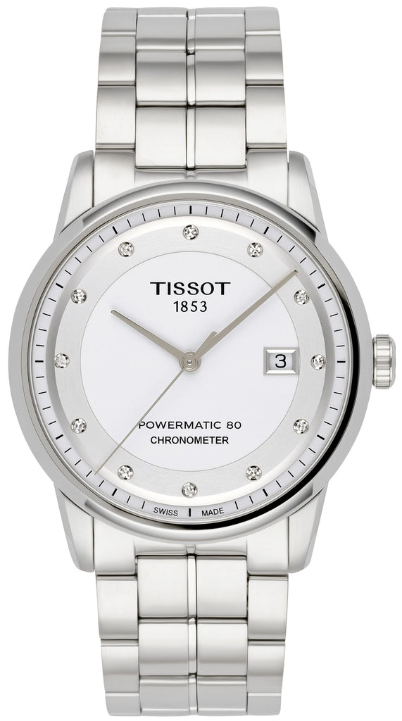 Tissot T Classic Luxury Powermatic 80 White Dial Silver Steel Strap Watch For Men - T086.408.11.016.00 Buy Now By Tissot
