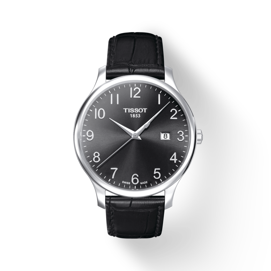 Tissot T Classic Tradition Black Dial Black Leather Strap Watch For Men - T063.610.16.052.00 Buy Now By Tissot