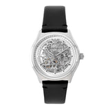 Emporio Armani Meccanico White Skeleton Dial Black Leather Strap Watch For Men - AR60003 Buy Now By Emporio Armani