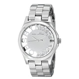 Marc Jacobs Henry Transparent Silver Dial Silver Steel Strap Watch for Women - MBM3205 Buy Now By Marc Jacobs