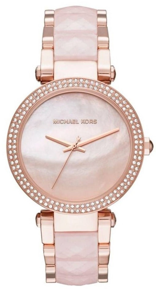 Michael Kors Parker Mother of Pearl Pink Dial Two Tone Steel Strap Watch for Women - MK6402 Buy Now By Michael Kors