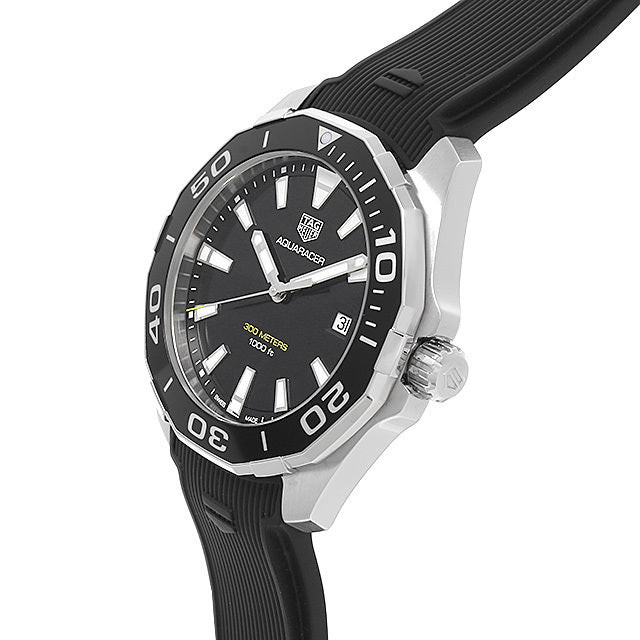 Tag Heuer Aquaracer Quartz Black Dial Black Rubber Strap Watch for Men - WAY101A.FT6141 Buy Now By Tag Heuer