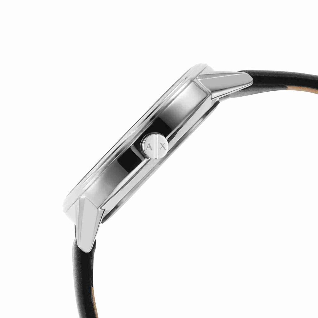 Armani Exchange Cayde Chronograph Black Dial Black Leather Strap Watch for Men - AX2745 Buy Now By Armani Exchange