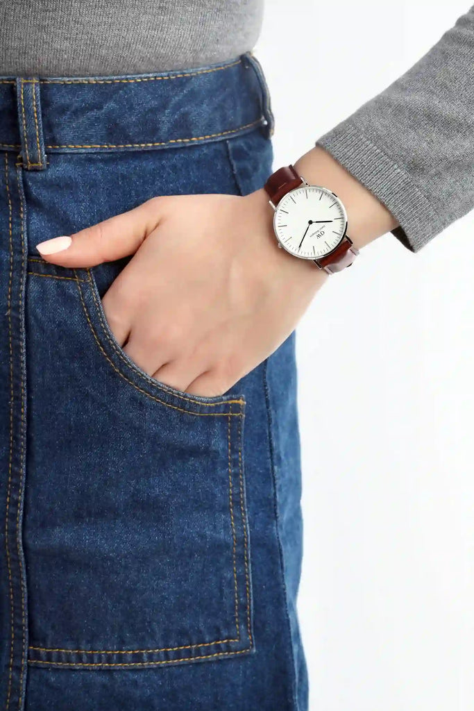 Daniel Wellington St Mawes White Dial Brown Leather Strap Watch For Men - DW00100052 Buy Now By Daniel Wellington