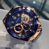 Guess Poseidon Chronograph Blue Dial Blue Silicone Strap Watch For Men - GW0425G3 Buy Now By Guess