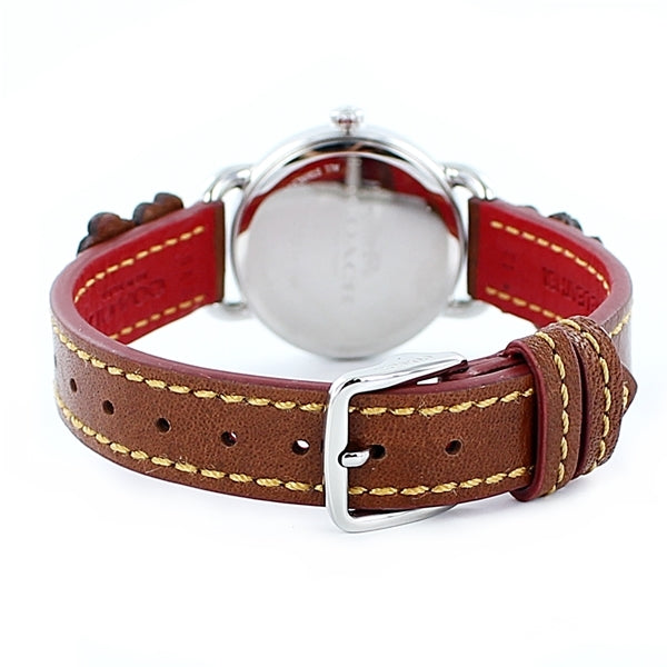 Coach Delancey White Dial Floral Brown Leather Strap Watch for Women - 14502761 Buy Now By Coach