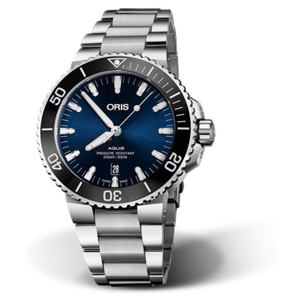 Oris Aquis Date Blue Dial Silver Steel Strap Watch for Men - 0173377304135-0782405PEB Buy Now By Oris