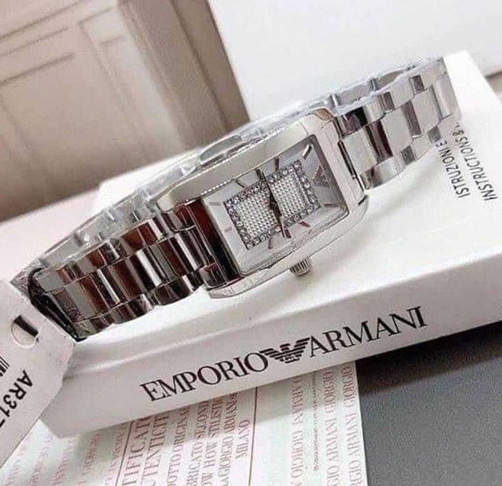 Emporio Armani Classic Diamonds Silver Dial Silver Steel Strap Watch For Women - AR3170 Buy Now By Emporio Armani