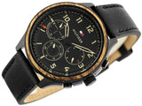 Tommy Hilfiger Asher Chronograph Black Dial Black Leather Strap Watch For Men - 1791854 Buy Now By Tommy Hilfiger