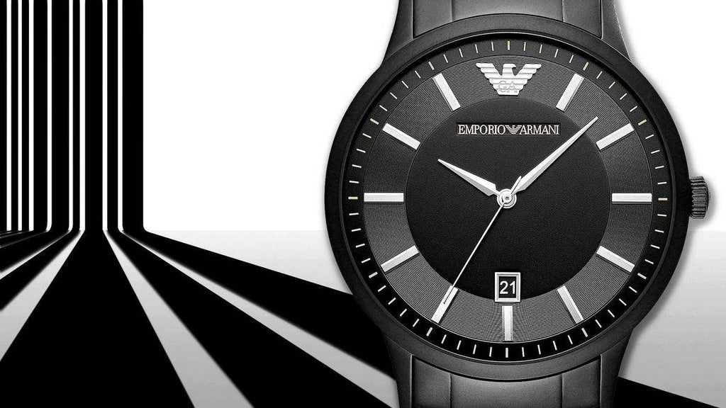 Emporio Armani Renato Quartz Black Dial Black Steel Strap Watch For Men - AR11079 Buy Now By Emporio Armani