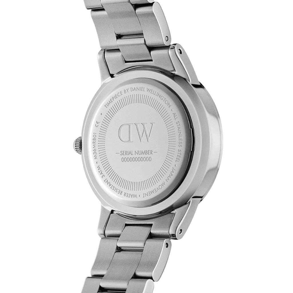 Daniel Wellington Iconic Link Black Dial Silver Steel Strap Watch for Women - DW00100204 Buy Now By Daniel Wellington