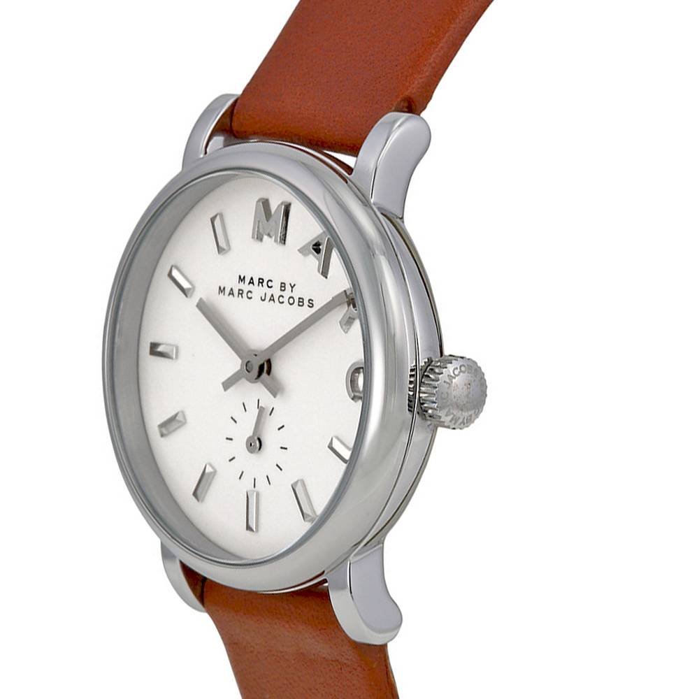 Marc Jacobs Baker White Dial Brown Leather Strap Watch for Women - MBM1270 Buy Now By Marc Jacobs