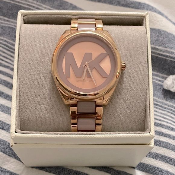 Michael Kors Janelle Three Hand Rose Gold Dial Two Tone Steel Strap Watch For Women - MK7135 Buy Now By Michael Kors