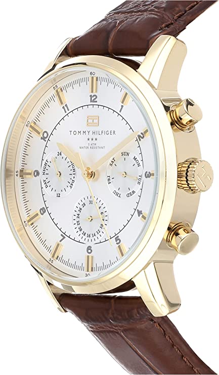 Tommy Hilfiger Harrison White Dial Brown Leather Strap Watch for Men - 1790874 Buy Now By Tommy Hilfiger