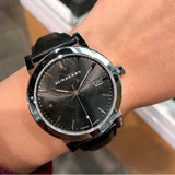 Burberry The City Black Dial Black Leather Strap Watch for Men - BU9009 Buy Now By Burberry