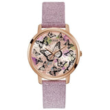 Guess Mariposa Pink Dial Pink Leather Strap Watch for Women - GW0008L2 Buy Now By Guess