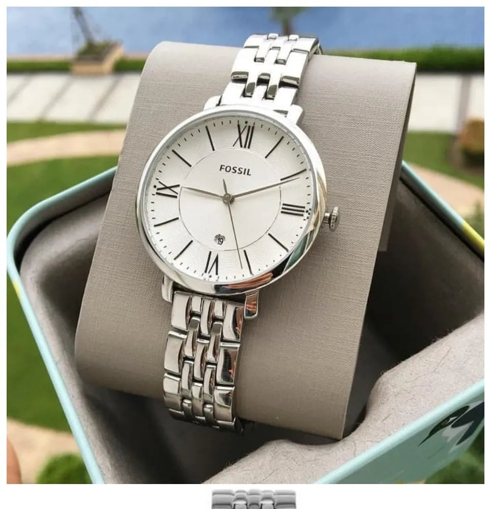 Fossil Jacqueline White Dial Silver Steel Strap Watch for Women - ES3631 Buy Now By Fossil