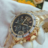 Michael Kors Everest Chronograph Black Dial Gold Steel Strap Watch For Women - MK5828 Buy Now By Michael Kors