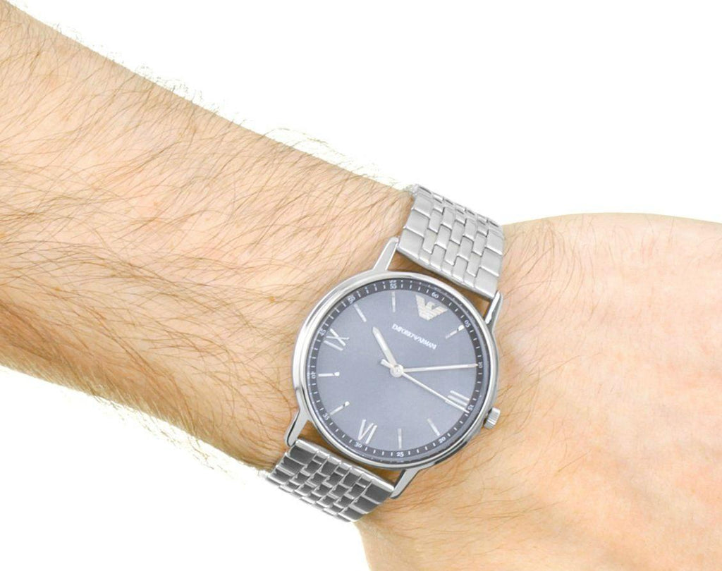 Emporio Armani Kappa Quartz Grey Dial Silver Mesh Bracelet Watch For Men - AR11068 Buy Now By Emporio Armani