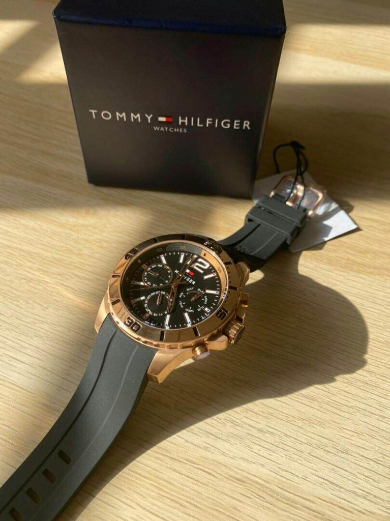 Tommy Hilfiger Sport Multifunction Black Dial Black Rubber Strap Watch for Men - 1791145 Buy Now By Tommy Hilfiger