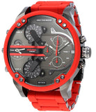 Diesel Mr Daddy 2.0 Chronograph Black Dial Red Silicone Strap Watch For Men - DZ7370 Buy Now By Diesel