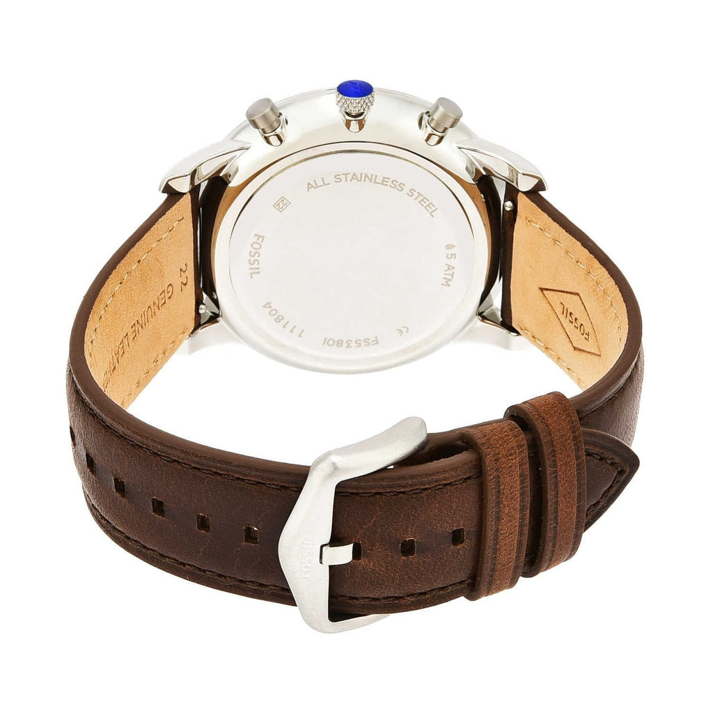 Fossil Neutra Chronograph White Dial Brown Leather Strap Watch for Men - FS5380 Buy Now By Fossil
