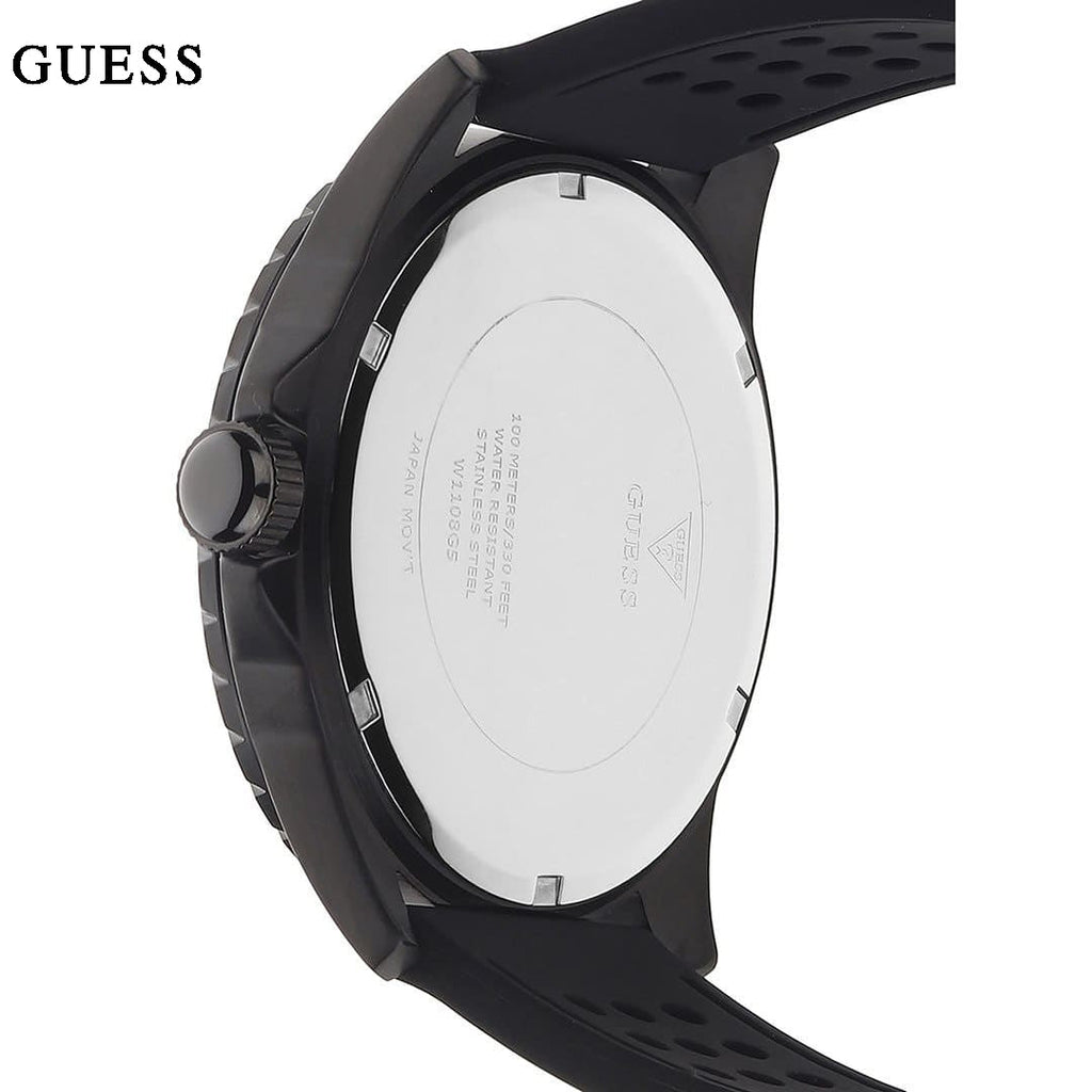 Guess Odyssey Quartz Black Dial Black Leather Strap Watch For Men - W1108G5 Buy Now By Guess