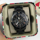 Fossil Grant Sport Chronograph Black Dial Black Steel Strap Watch for Men - FS5374 Buy Now By Fossil