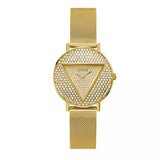 Guess Iconic Diamonds Gold Dial Gold Mesh Bracelet Watch For Women - GW0477L2 Buy Now By Guess