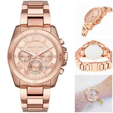 Michael Kors Brecken Chronograph Quartz Rose Gold Dial Rose Gold Steel Strap Watch For Women - MK6367 Buy Now By Michael Kors