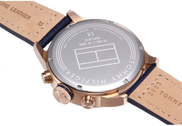 Tommy Hilfiger Trent Chronograph Grey Dial Black Leather Strap Watch For Men - 1791808 Buy Now By Tommy Hilfiger