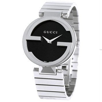 Gucci G Interlocking Black Dial Silver Steel Strap Watch For Women - YA133307 Buy Now By Gucci