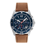 Coach Kent Chronograph Blue Dial Brown Leather Strap Watch for Men - 14602560 Buy Now By Coach