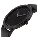 Movado Sapphire Black Dial Black Leather Strap Watch for Men - 606884 Buy Now By Movado