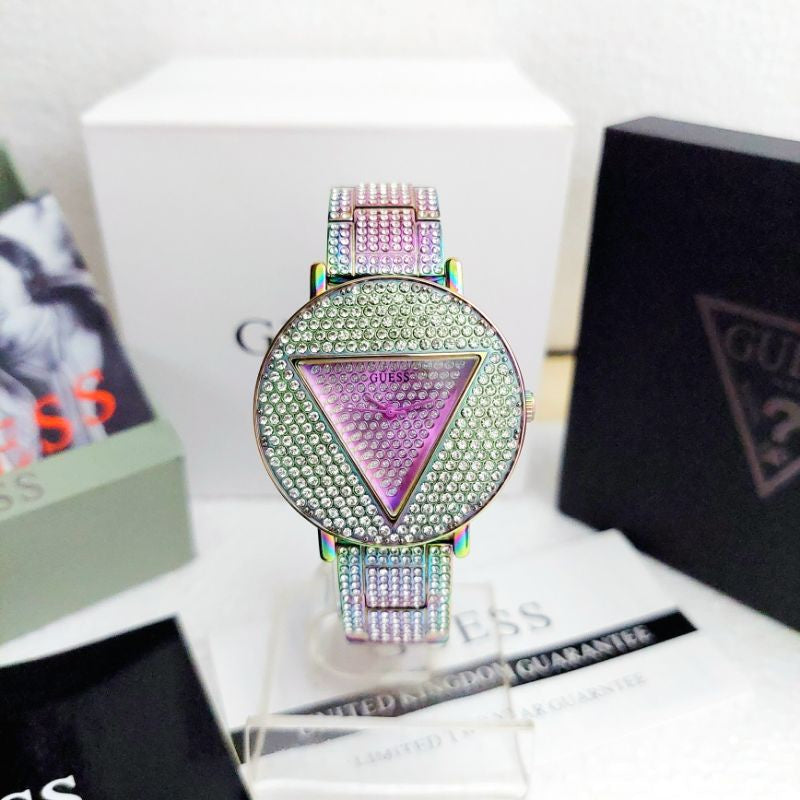 Guess Trend Diamonds Purple Dial Purple Steel Strap Watch for Women - GW0512L4 Buy Now By Guess