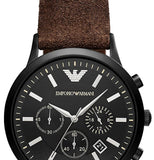 Emporio Armani Chronograph Black Dial Brown Leather Strap Watch For Men - AR11078 Buy Now By Emporio Armani