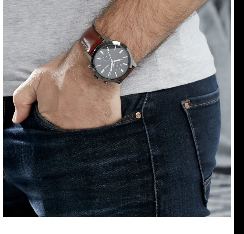 Fossil Townsman Chronograph Gray Dial Brown Leather Strap Watch for Men - FS5522 Buy Now By Fossil