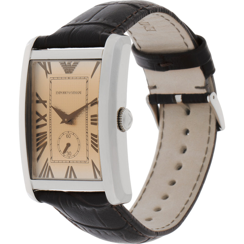 Emporio Armani Classic Brown Dial Brown Leather Strap Watch For Men - AR1605 Buy Now By Emporio Armani