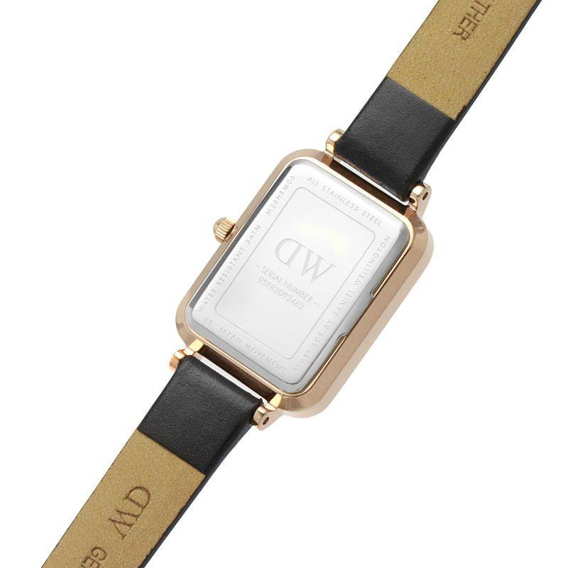 Daniel Wellington Quadro Pressed Sheffield Green Dial Black Leather Strap Watch For Women - DW00100439 Buy Now By Daniel Wellington