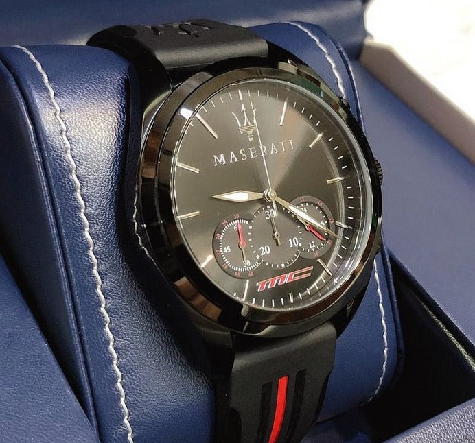 Maserati Traguardo Chronograph Black Dial Black Rubber Strap Watch For Men - R8871612004 Buy Now By Maserati